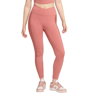 Nike Womens Dri-FIT One High-Waisted 7/8 Leggings | Canyon Pink/White