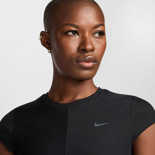 Nike Womens One Fitted Rib Cropped Top | Black/Cool Grey