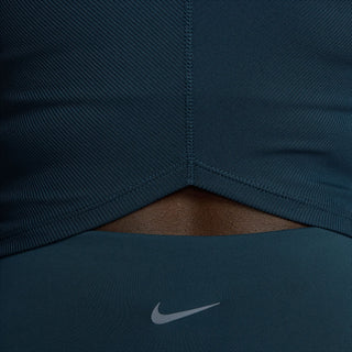 Nike Womens One Fitted Rib Cropped Top | Armoury Navy/White