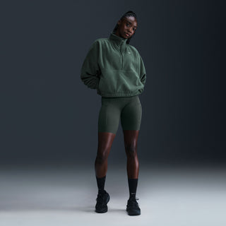 Nike Womens One Therma-FIT Oversized Fleece 1/2 Zip | Vintage Green/White