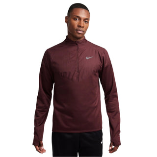 Nike Mens Sphere Element Therma-FIT Water Repellent 1/2 Zip | Burgundy Crush/Reflective