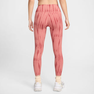 Nike Womens One High-Waisted 7/8 Printed Leggings | Canyon Pink/Black