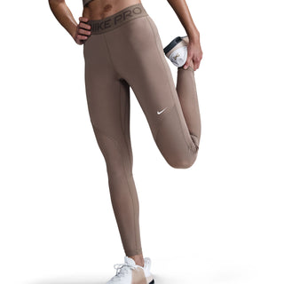 Nike Womens Pro Mid-Rise Leggings | Mink Brown/Iron Stone