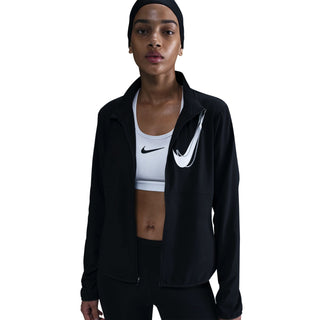 Nike Womens Swoosh Dri-FIT Running Jacket | Black/White