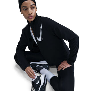 Nike Womens Swoosh Dri-FIT Running Jacket | Black/White