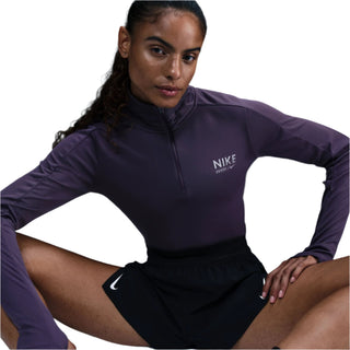 Nike Womens Pacer Dri-FIT 1/4 Zip | Dark Raisin