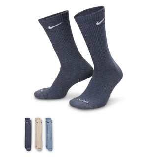 Nike Everyday Push Cushioned Crew Socks (3 Pack) | Navy/Beige/Blue