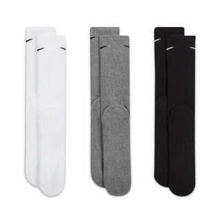 Nike Everyday Push Cushioned Crew Socks (3 Pack) | White/Grey/Black