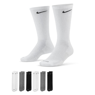 Nike Everyday Plus Cushioned Crew 6 Pack | White/Grey/Black