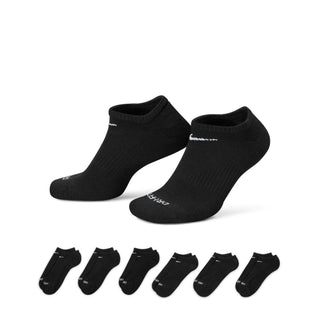 Nike Everyday Plus Cushioned No-Show Socks 6 Pack | Black/White