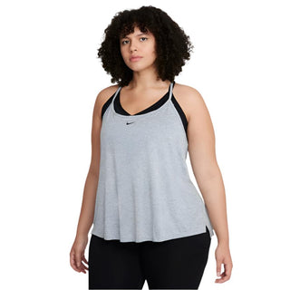 NIKE WOMENS DRI-FIT ONE ELASTIKA STANDARD FIT TANK | PARTICLE GREY/BLACK