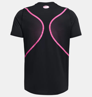 Under Armour Mens Heatgear Fitted Graphic Tee | Black/Astro Pink