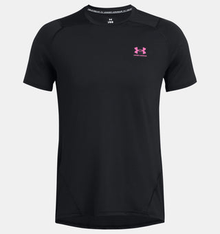 Under Armour Mens Heatgear Fitted Graphic Tee | Black/Astro Pink