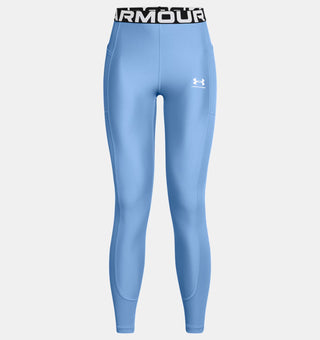 Under Armour Womens HeatGear Ribbed Leggings | Horizon Blue/White