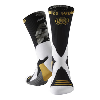 Suzi Wong Camo Socks | Black/Gold/Grey