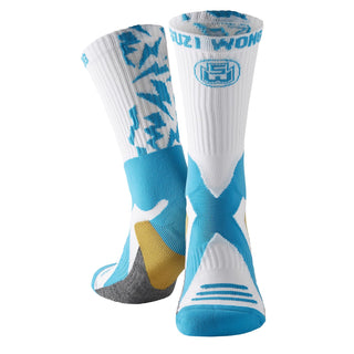 Suzi Wong Lightning Socks | White/Teal