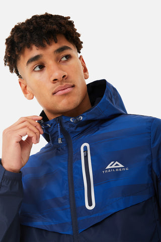 Trailberg Mens Dimension Windbreaker | Surf The Web/Black Iris