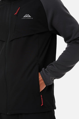 Trailberg Mens Rapid Dash Hoodie | Black/Asphalt