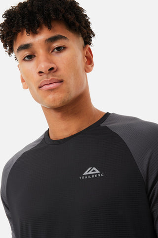 Trailberg Mens Rapid Dash Tee | Black/Asphalt