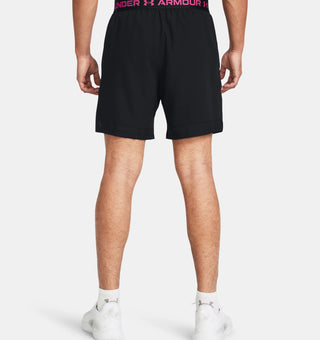 Under Armour Mens Woven 6" Graphic Shorts | Black/Astro Pink