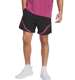 Under Armour Mens Woven 6" Graphic Shorts | Black/Astro Pink