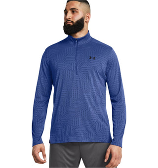 Under Armour Mens Tech Vent Geotessa 1/2 Zip | Tech Blue/Black