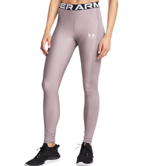 Under Armour Womens HeatGear Ribbed Leggings | Tetra Gray/White