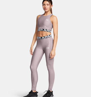 Under Armour Womens HeatGear Ribbed Leggings | Tetra Gray/White