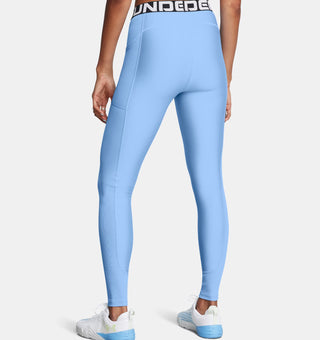 Under Armour Womens HeatGear Ribbed Leggings | Horizon Blue/White