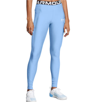 Under Armour Womens HeatGear Ribbed Leggings | Horizon Blue/White