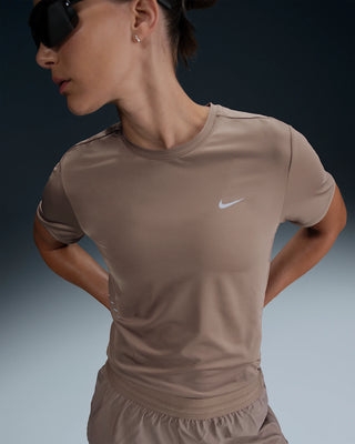 Nike Womens Swift Dri-Fit Running Top | Mink Brown