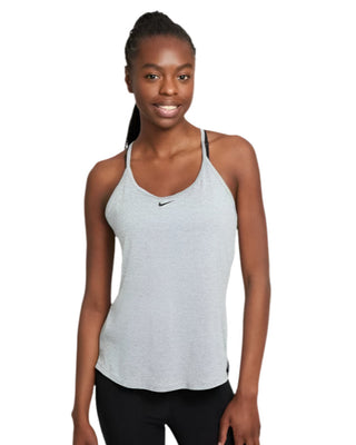 NIKE WOMENS DRI-FIT ONE ELASTIKA STANDARD FIT TANK | PARTICLE GREY/BLACK