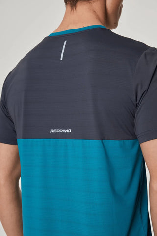 Reprimo Mens Flight Tee | Teal/Dark Grey