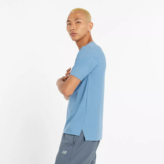 New Balance Mens Athletics Jacquard Tee | Heron Blue