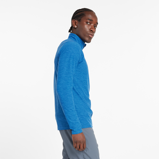 New Balance Mens Space Dye Quarterzip | Blue Agate