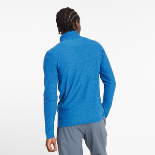 New Balance Mens Space Dye Quarterzip | Blue Agate