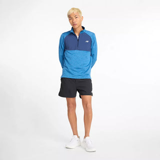 New Balance Mens Athletics Heat Grid 1/2 Zip | Heron Blue