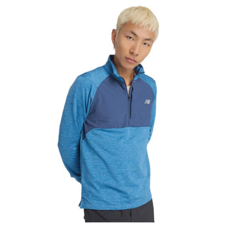 New Balance Mens Athletics Heat Grid 1/2 Zip | Heron Blue