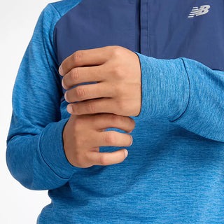 New Balance Mens Athletics Heat Grid 1/2 Zip | Heron Blue