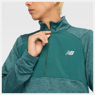 New Balance Mens Athletics Heat Grid 1/2 Zip | New Spruce