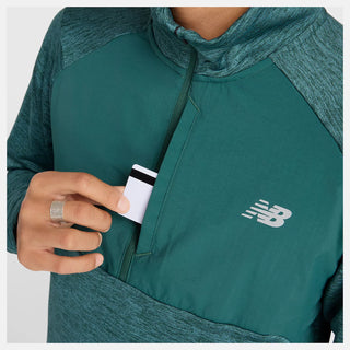 New Balance Mens Athletics Heat Grid 1/2 Zip | New Spruce