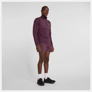 New Balance Mens Athletics Heat Grid 1/2 Zip | Plum Brown