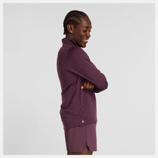 New Balance Mens Athletics Heat Grid 1/2 Zip | Plum Brown