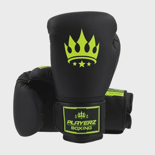 Playerz SparTech Boxing Gloves | Black/Neon