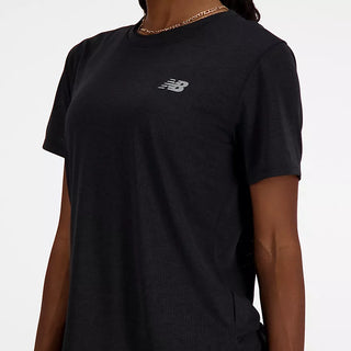 New Balance Womens Athletics Tee | Black Heather