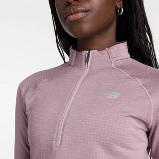 New Balance Womens Athletics Heat Grid 1//2 Zip | Ice Wine Heather