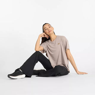 New Balance Womens Drapey Jersey | Light Mushroom