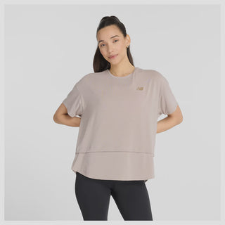 New Balance Womens Drapey Jersey | Light Mushroom