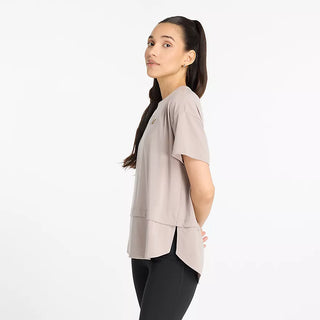 New Balance Womens Drapey Jersey | Light Mushroom