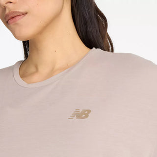 New Balance Womens Drapey Jersey | Light Mushroom